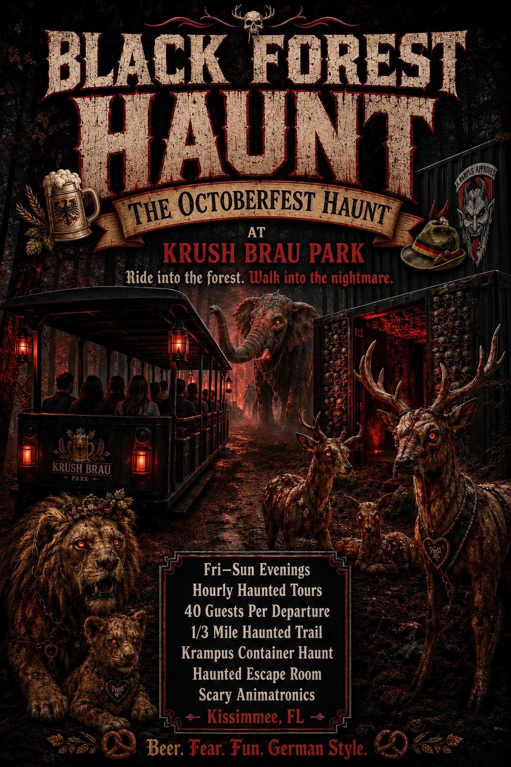 Black Forest Haunt at Krush Brau Park, Portal Immersion Center, Kissimmee FL
