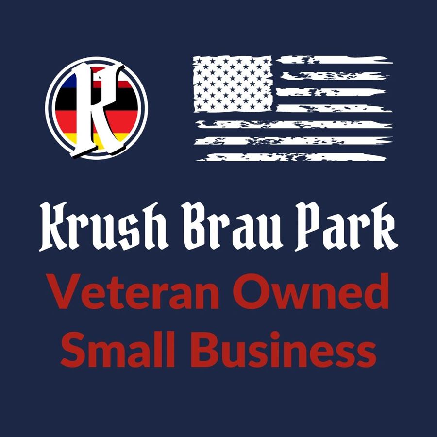 Krush Brau Park Veteran Owned Small Business badge